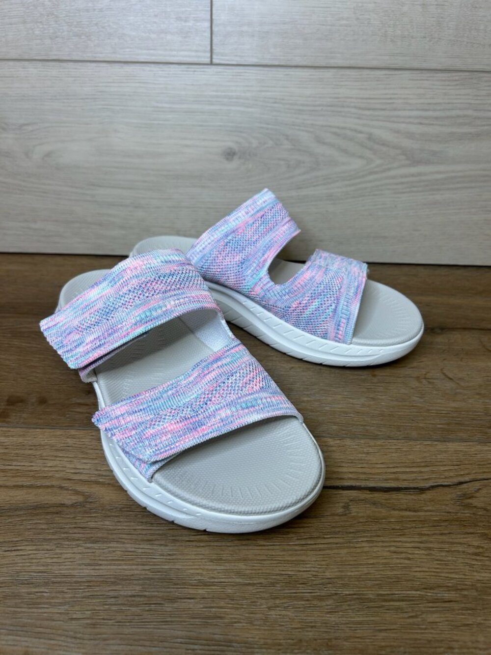 Easy Spirit Dashtyn Double Band Lightweight Slip-On Sandals Pastel Rain 8M